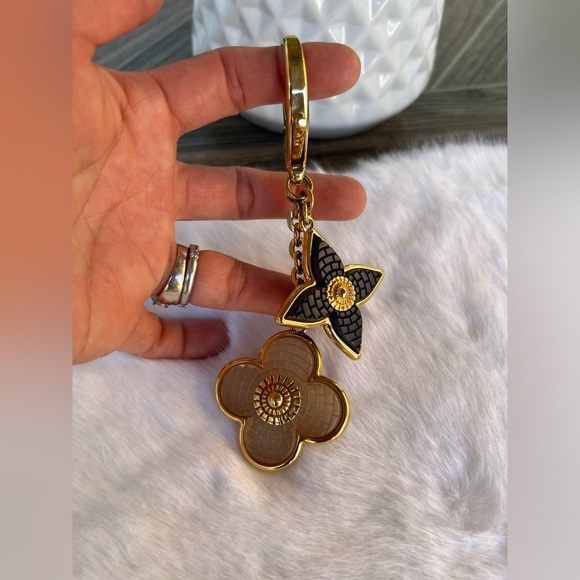 Flower Mosaic Blue Key Ring/Bag Charm - Picture 13 of 16